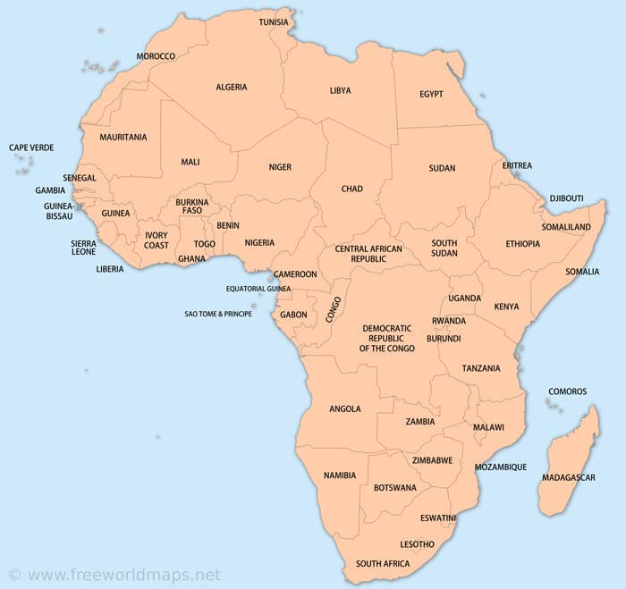 Free Printable Maps Of Africa