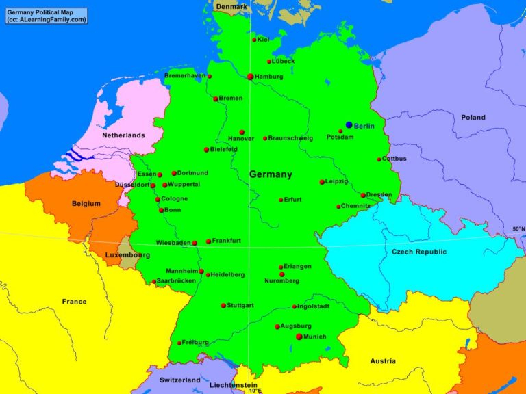 Germany Political Map A Learning Family