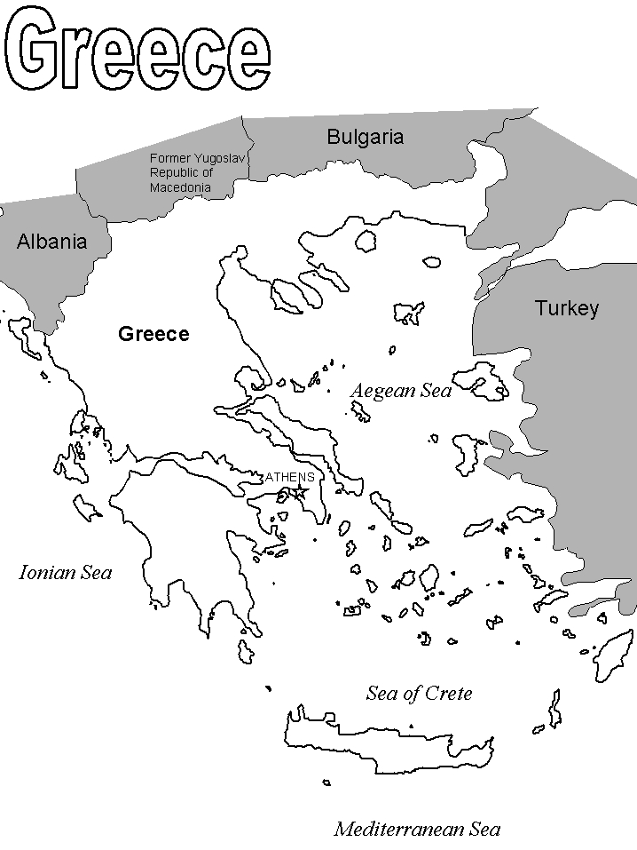 Greek Map Coloring Pages Coloring Page Book For Kids 
