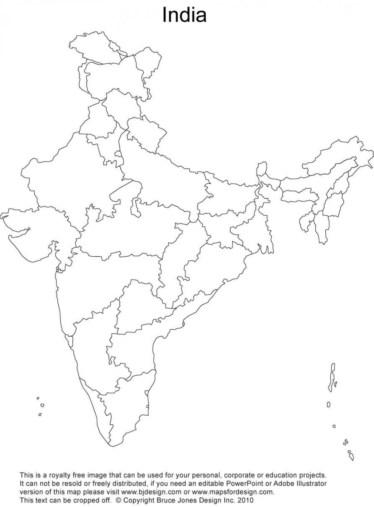 India Political Map Outline India Political Outline Map Southern