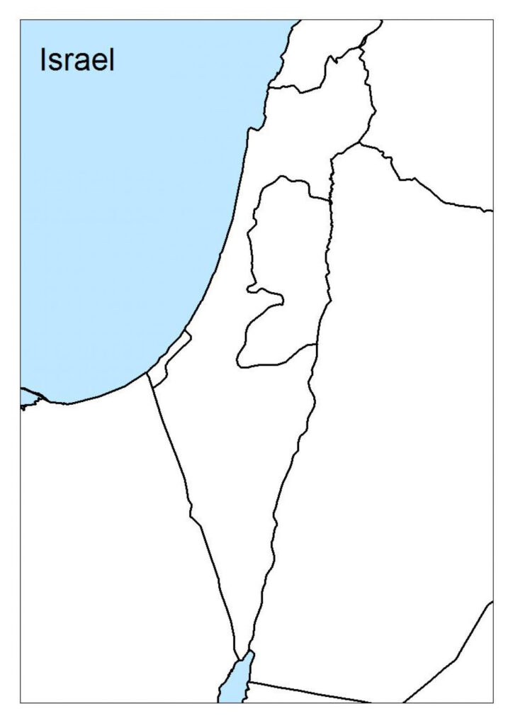 Israel En Blanco Del Mapa Mapa De Israel En Blanco Oeste De Asia Asia 