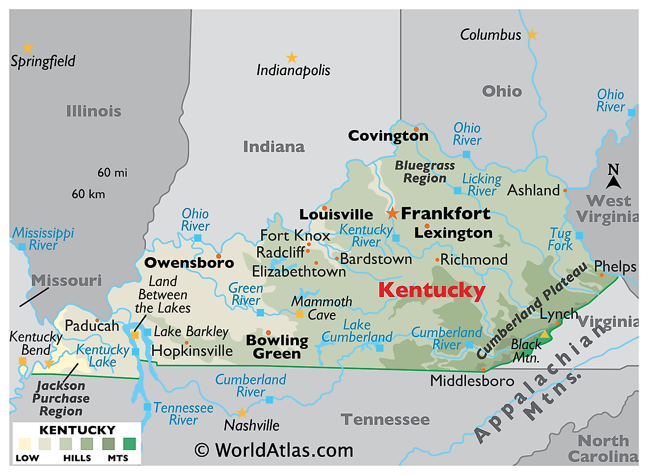 Kentucky Maps Facts World Atlas