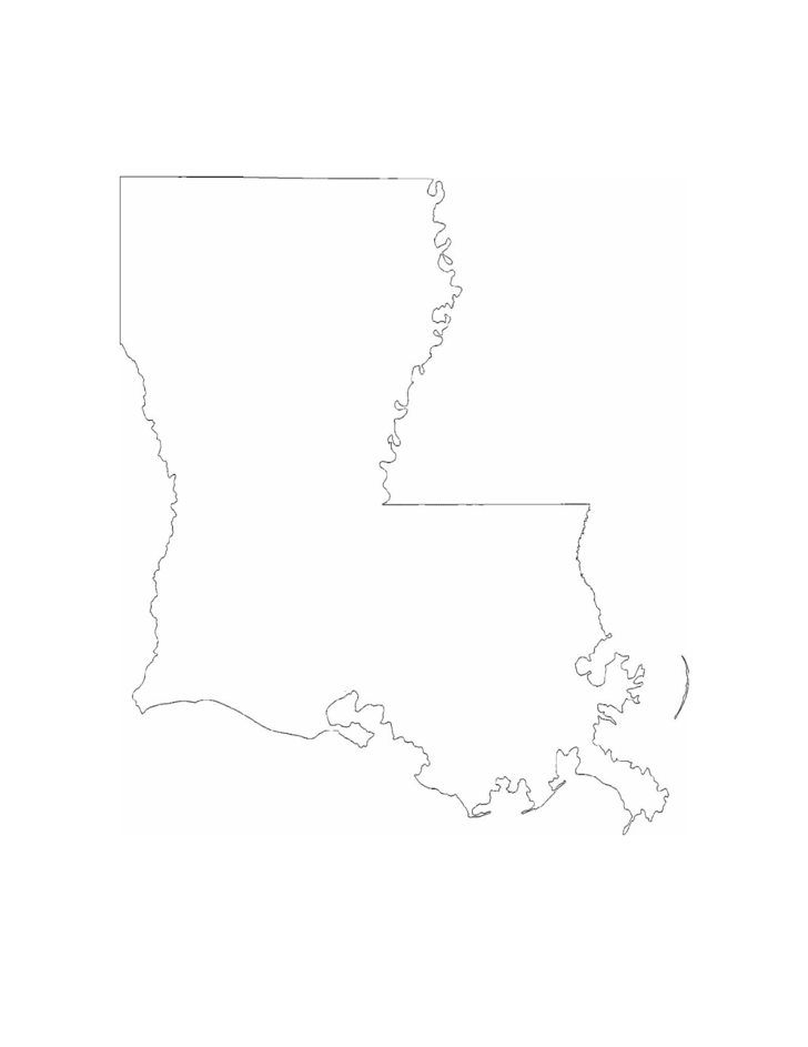 Louisiana State Outline Map Free Download