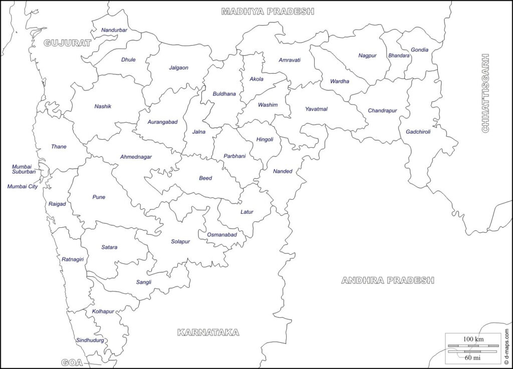 Maharashtra Map Blank Maharashtra Free Map Free Blank Map Free Outline 