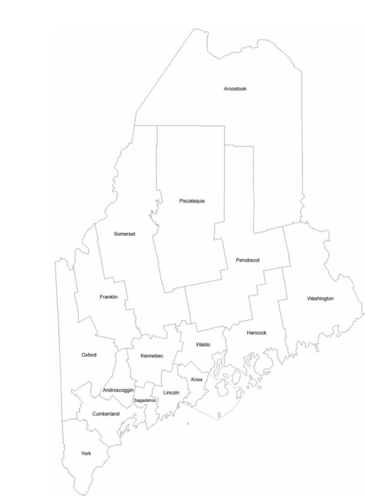 Maine County Map With County Names Free Download