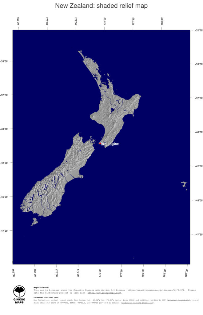 Map New Zealand GinkgoMaps Continent Oceania Region New Zealand