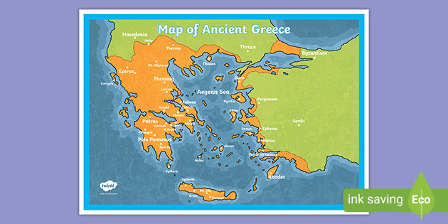 Map Of Ancient Greece Display Poster teacher Made 
