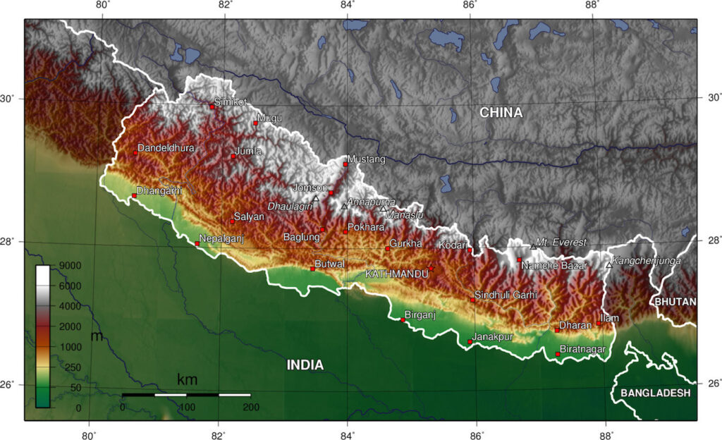 Map Of Nepal And Hundreds More Free Printable International Maps