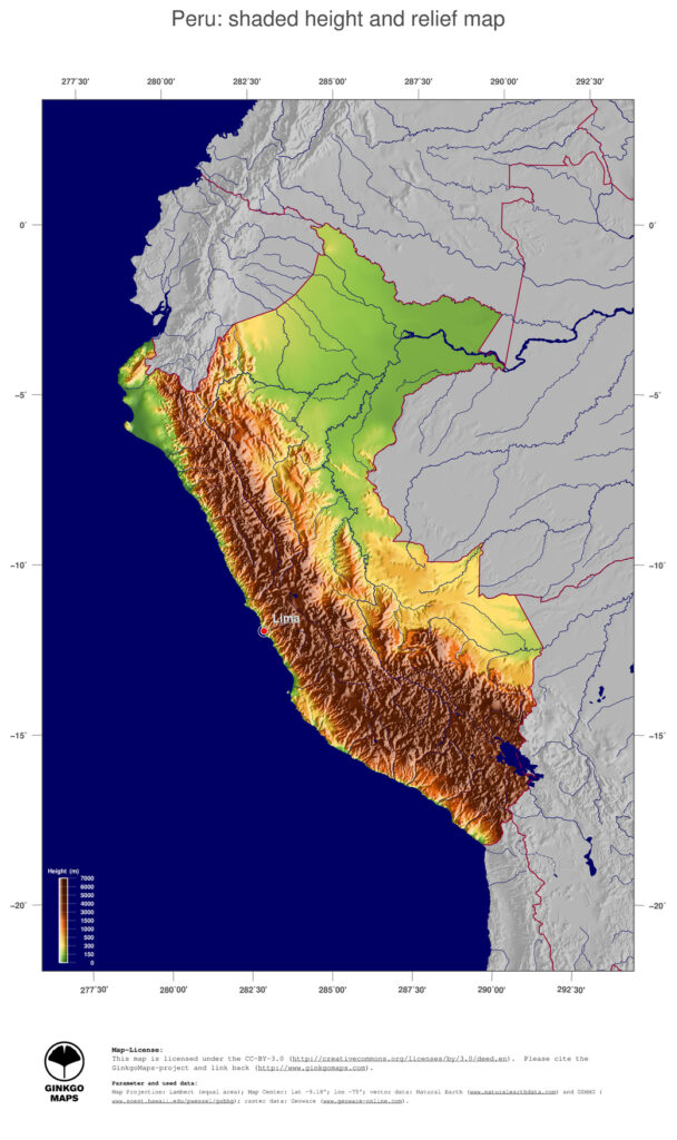 Map Peru GinkgoMaps Continent South America Region Peru