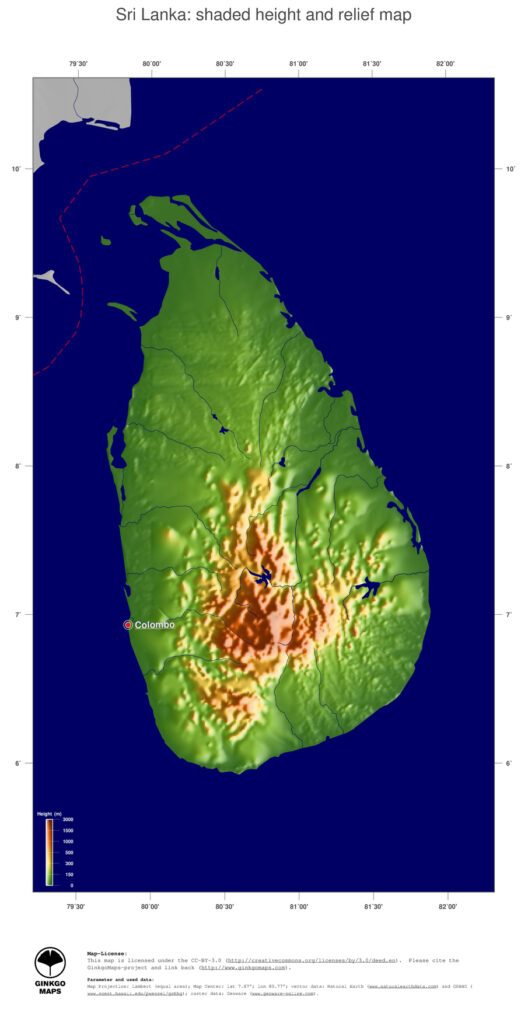 Map Sri Lanka GinkgoMaps Continent Asia Region Sri Lanka