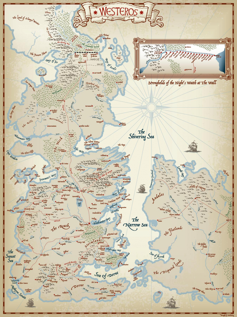 Maps Of Westeros And The Lands Of The Summer Sea Inside Printable Map 