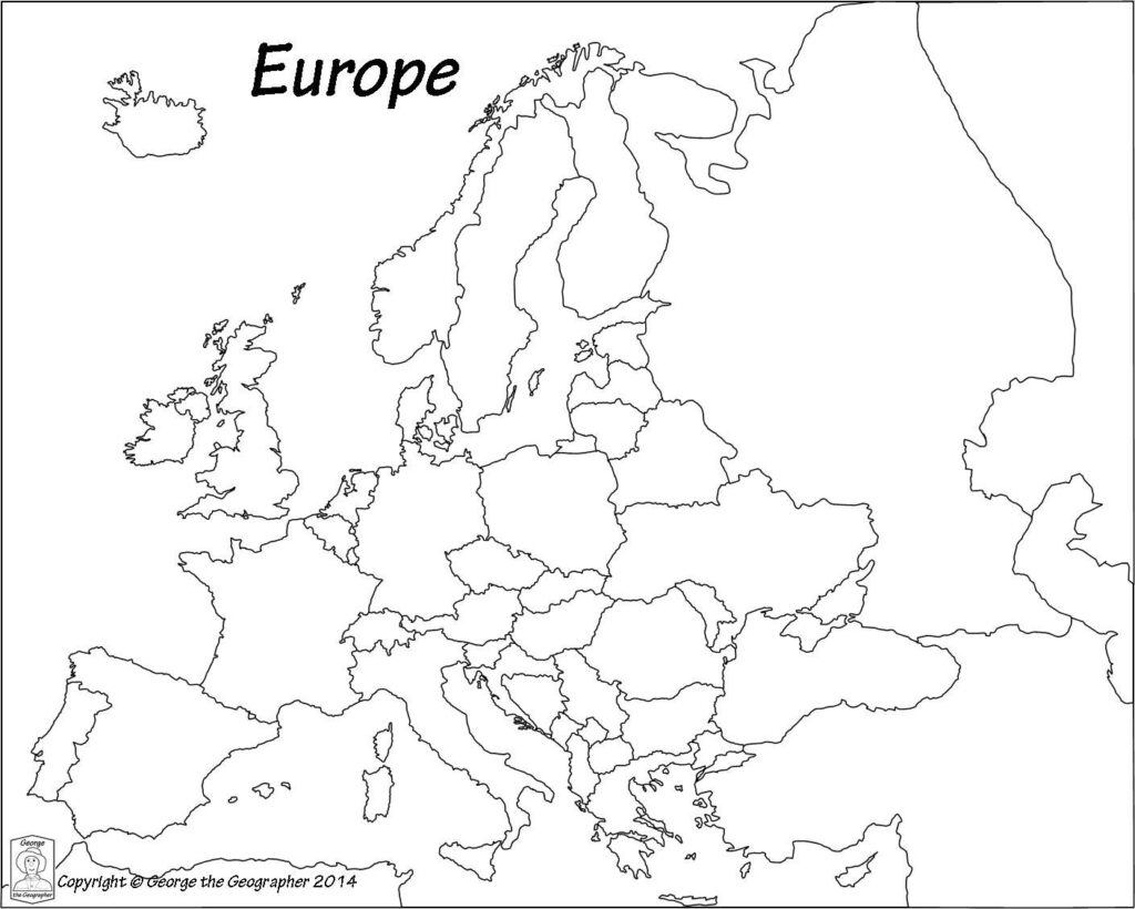 Marked Blank Map Pdf A4 Size Blank Map Of India Map Of Europe B W 