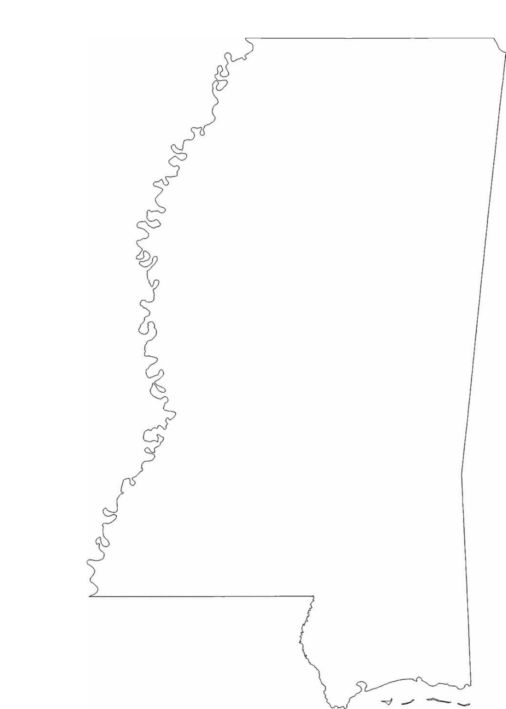Mississippi State Outline Map Free Download