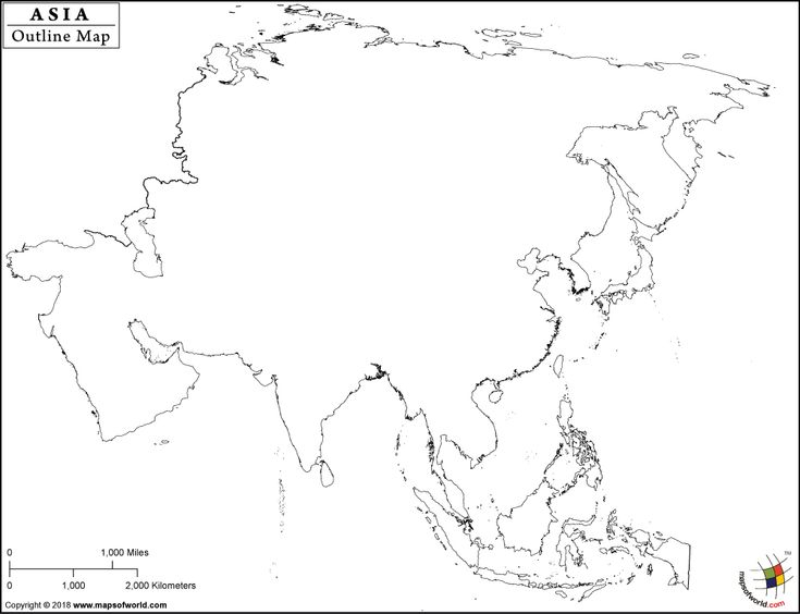 Outline Map Of Asia Printable Outline Map Of Asia Asia Map Map 