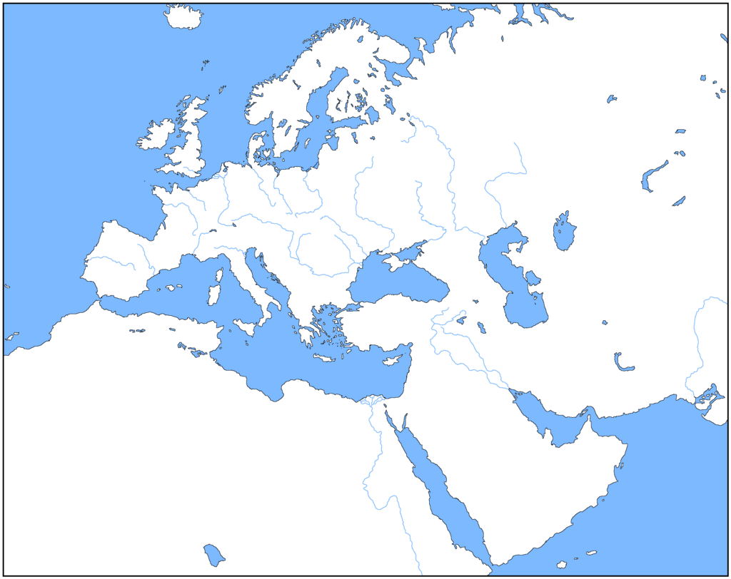 Outline Map Of Europe Middle East Map Europe Map Map