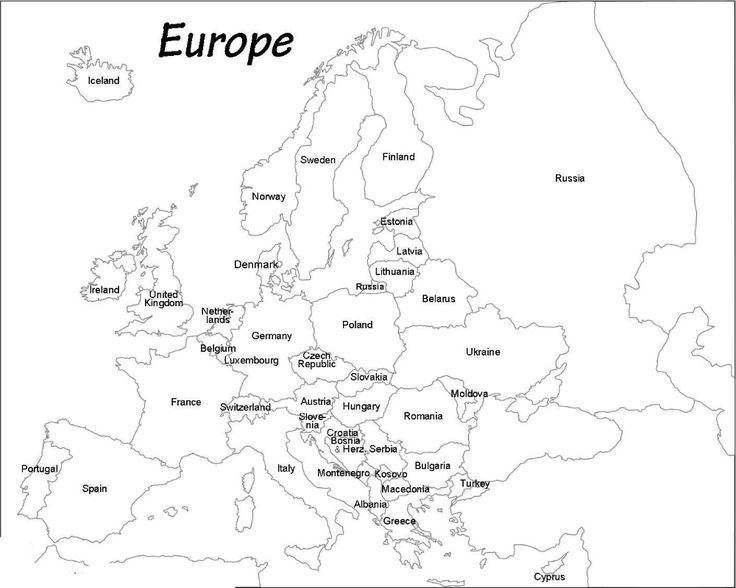 Outline Map Of Europe Printable Blank Map Of Europe WhatsAnswer 