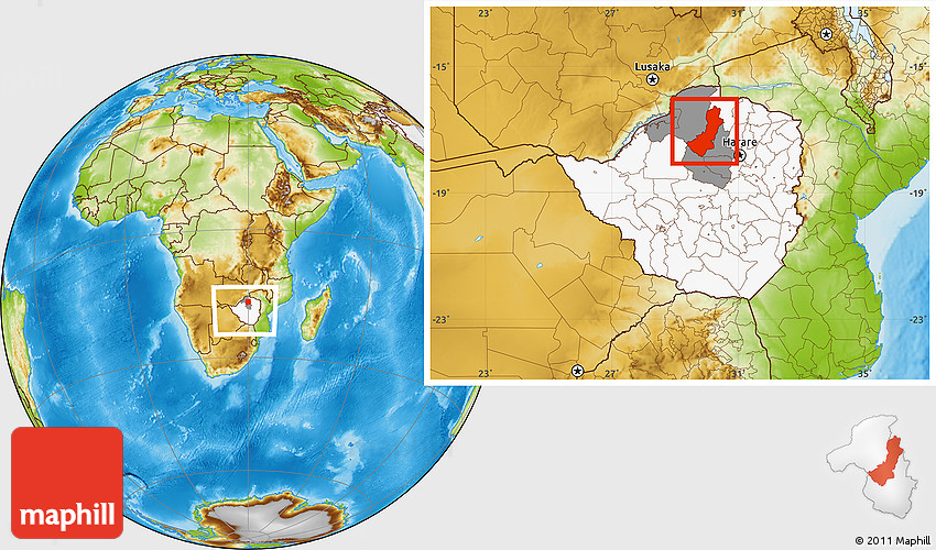 Physical Location Map Of Makonde Highlighted Country Highlighted 