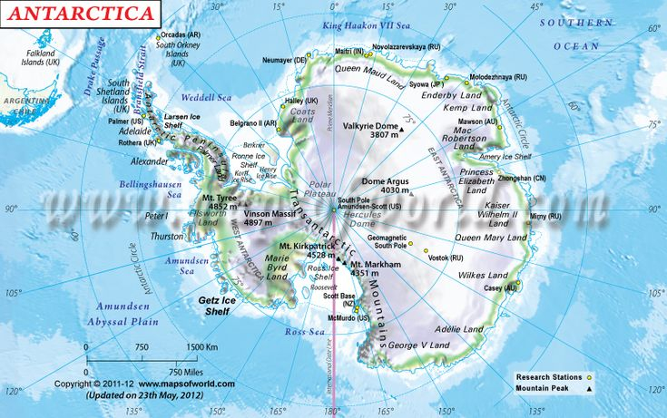 Physical Map Of Antarctica Antarctica Physical Map Map