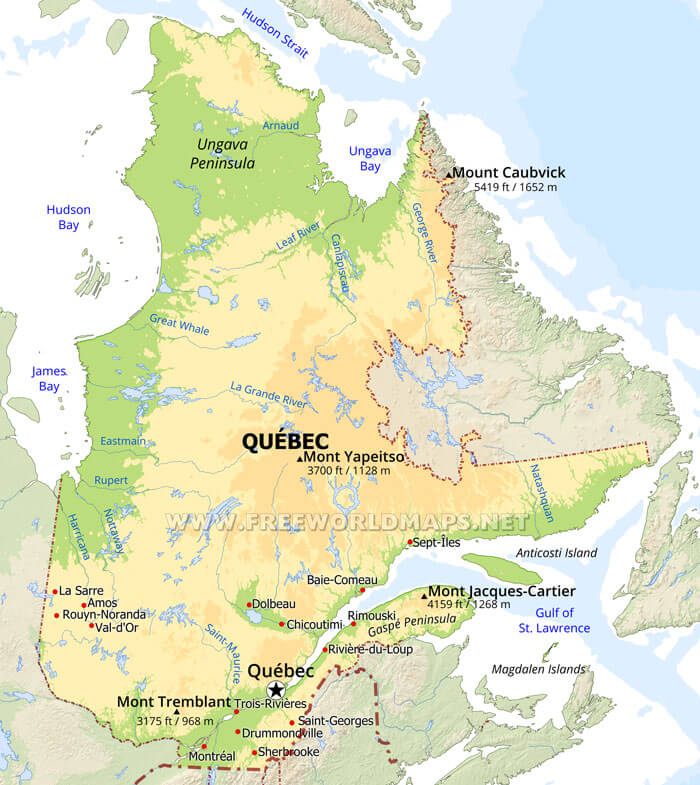 Physical Map Of Qu bec