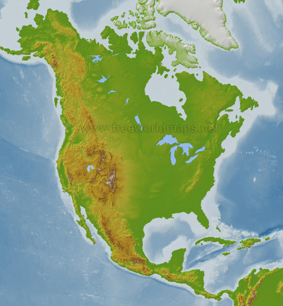 Political Map Of North America Guide Of The World