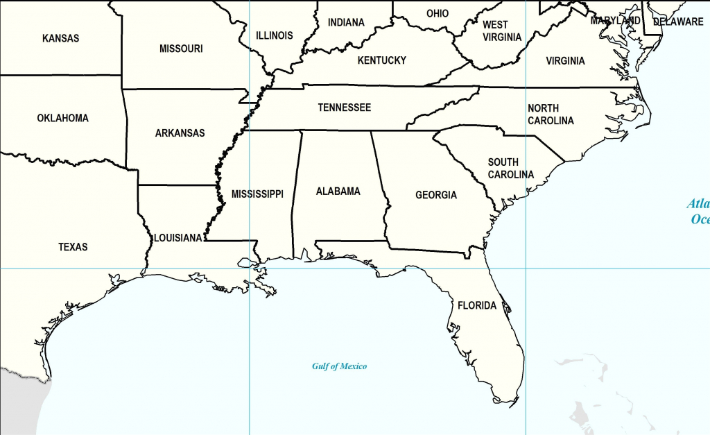 Printable Map Of Southeast United States Printable Maps