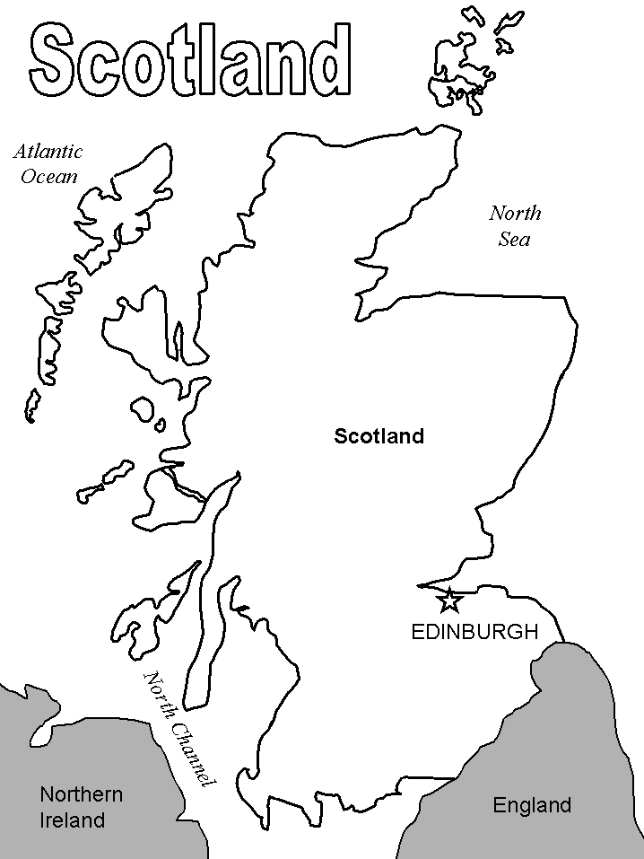 Printable Map2 Scotland Coloring Pages Coloringpagebook