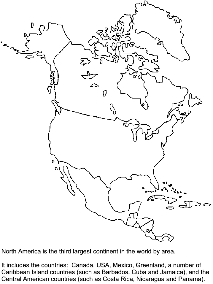 Printable Northamerica Countries Coloring Pages Coloringpagebook