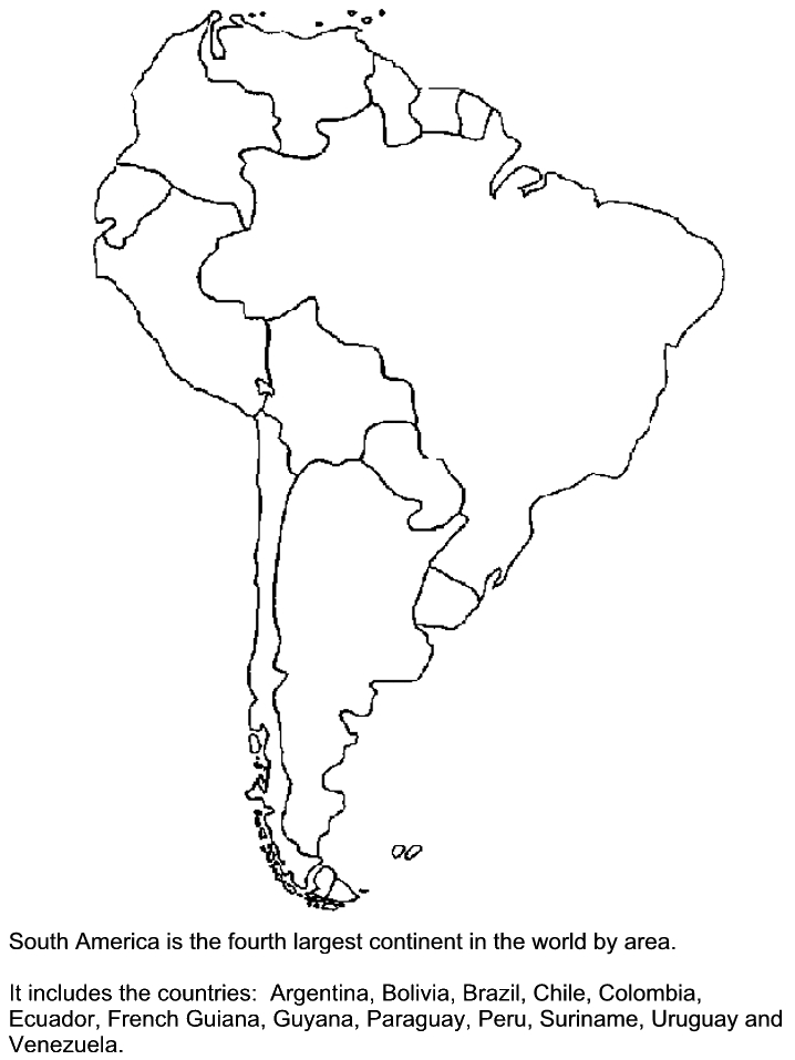 Printable Southamerica Countries Coloring Pages Coloringpagebook