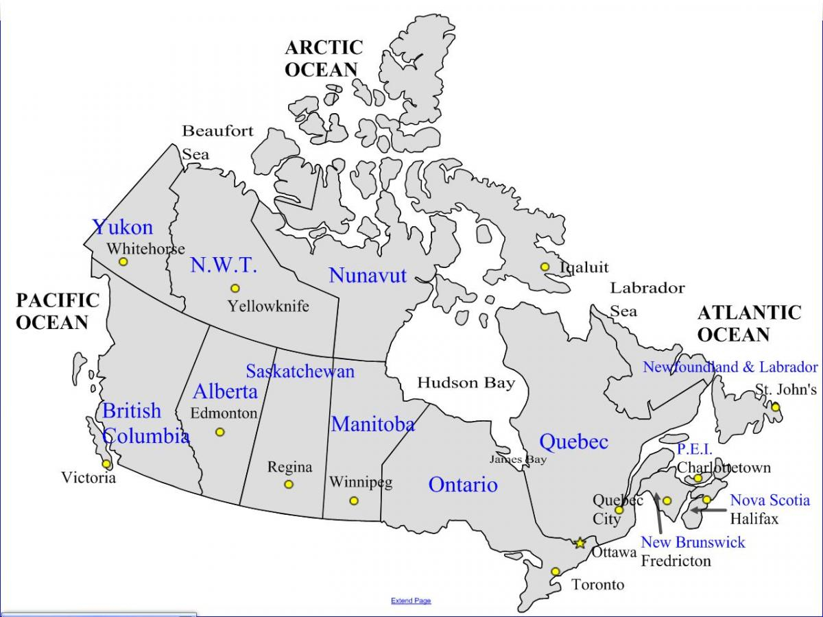 Road Map Of Canada Road Map Of Canada And Provinces Northern America