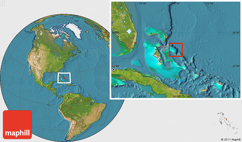 Satellite Location Map Of Central Eleuthera