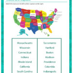 States And Capitals View Free Printable Geography Worksheet For 3rd
