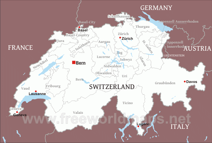 Switzerland Political Map