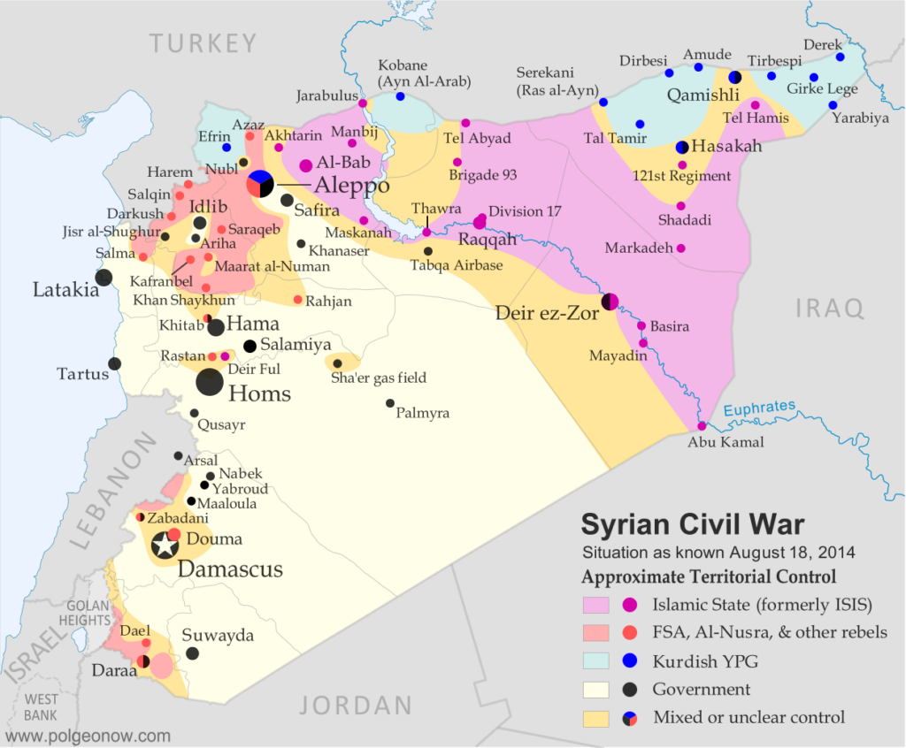 Syria Civil War Map August 2014 13 Political Geography Now
