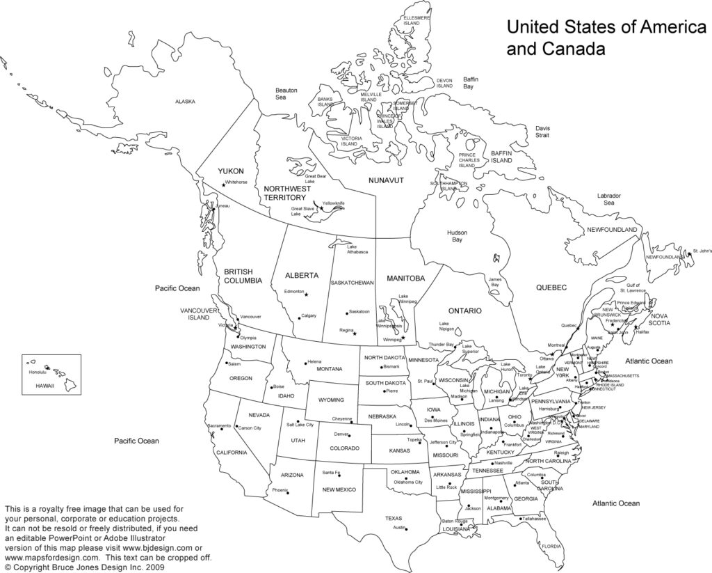 US And Canada Printable Blank Maps Royalty Free Clip Art Download 