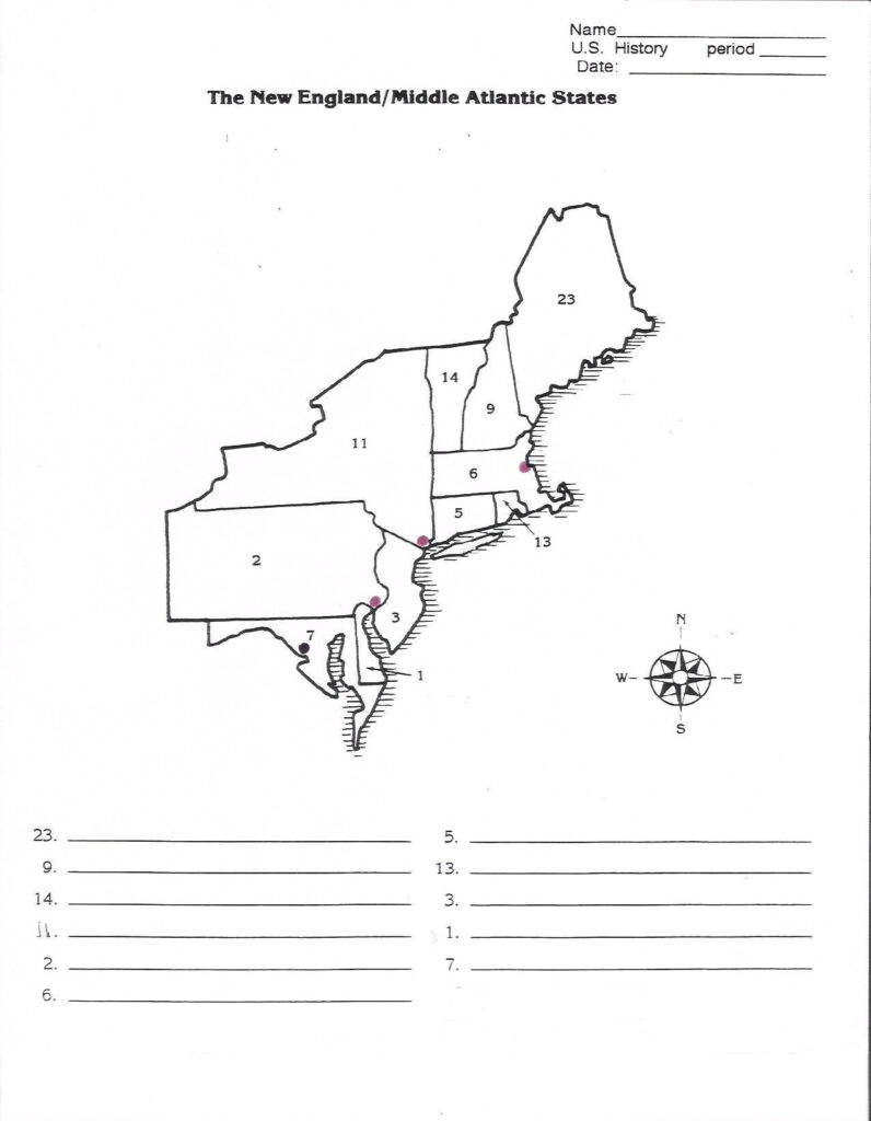 Us Northeast Region Blank Map State Capitals New Label Db excel
