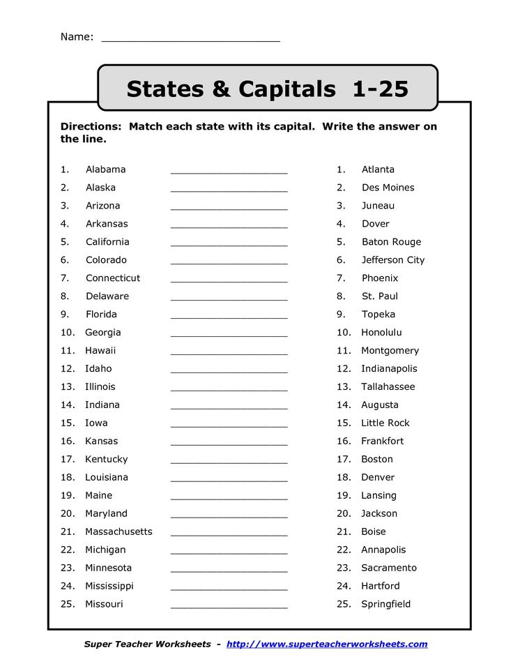 Us State Map Quiz Printable Us Capitals Map Quiz Printable State Name 