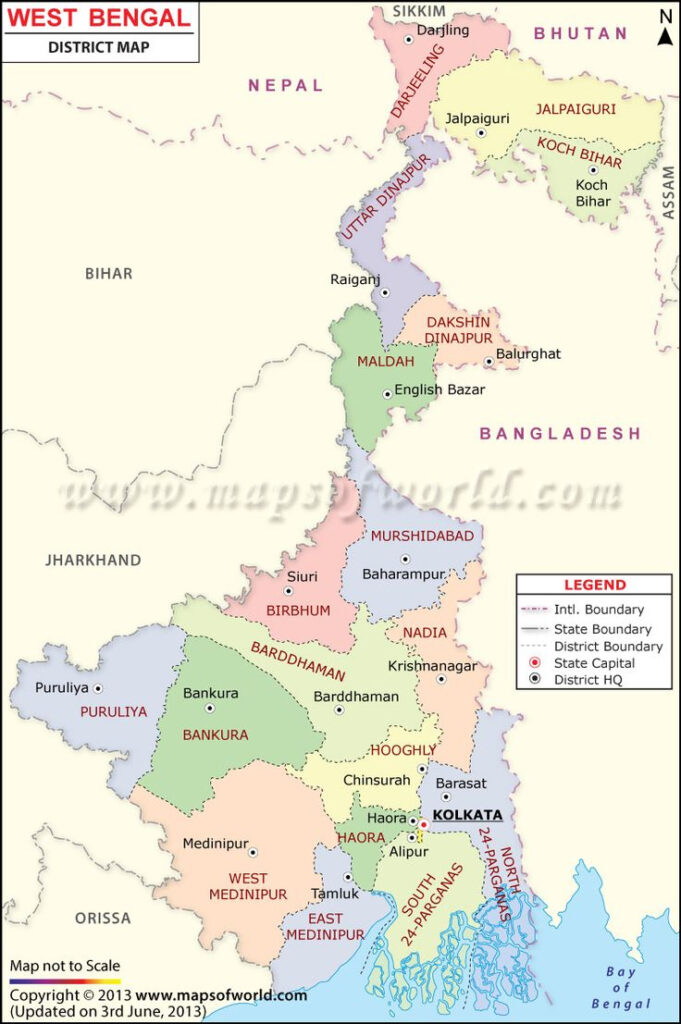 West Bengal Map India World Map West Bengal India Map