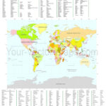 World Map Country Names And Capitals In Alphabetical Order World