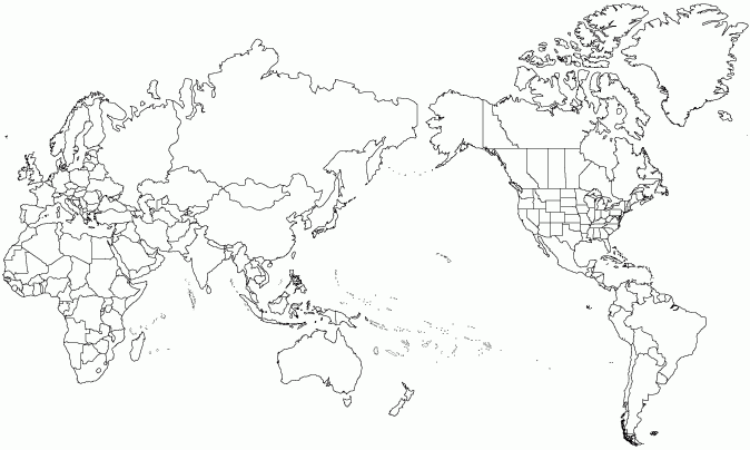 World Map Pacific Centered Mercator Projection Worldatlas