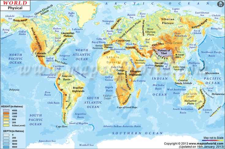 World Physical Map Physical Map Of The World World Geography Map 
