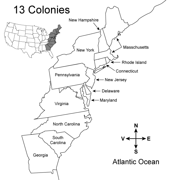 13 Colonies Blank Map 13 Colonies Map 13 Colonies 13 Colonies