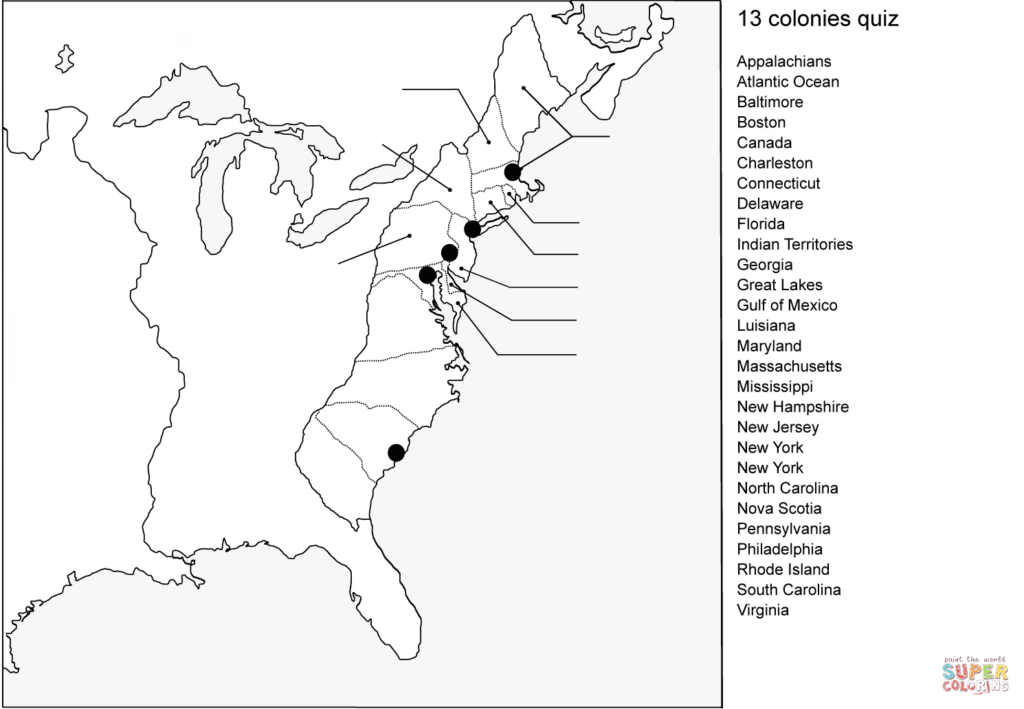 13 Colonies Blank Map Printable Printable Maps