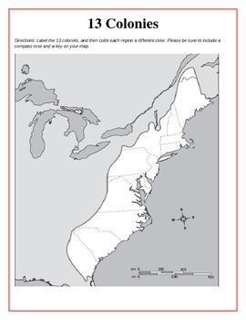 13 Original British Colonies Blank Map By Kathryn B TpT