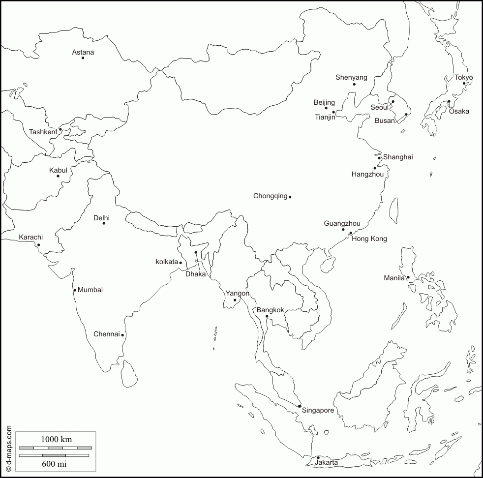 32 Blank Map Of East Asia Maps Database Source
