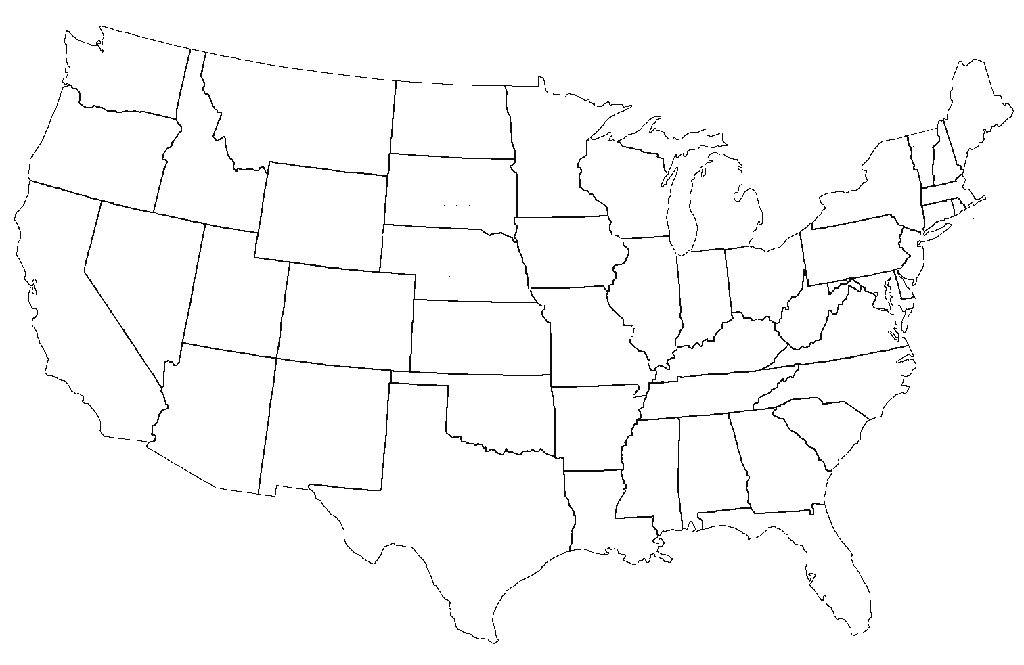 A Blank Map Of The United States Printable Map