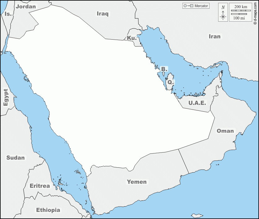 Arabian Peninsula Map Egypt