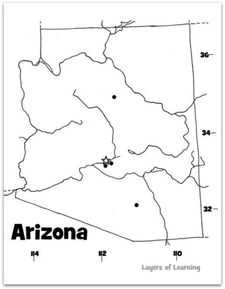 Arizona Map Web Arizona Map State Map Maps For Kids