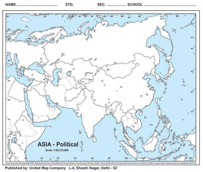 Asia Political Map Blank Pdf