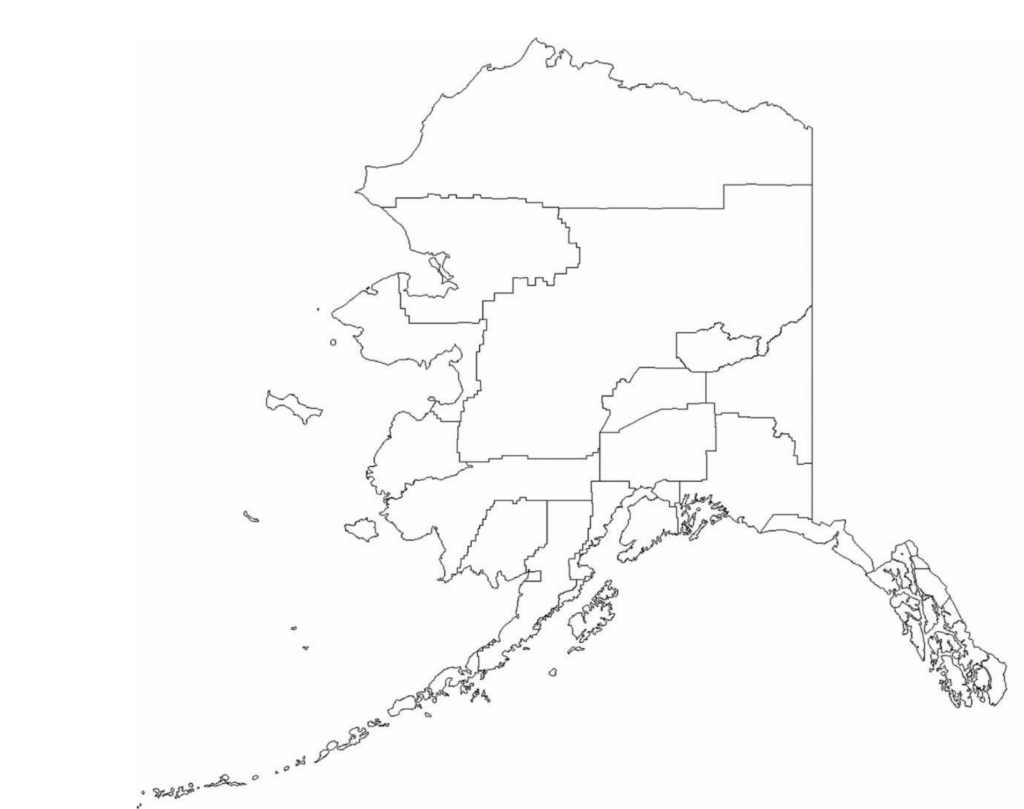 Blank Alaska Borough Map Free Download