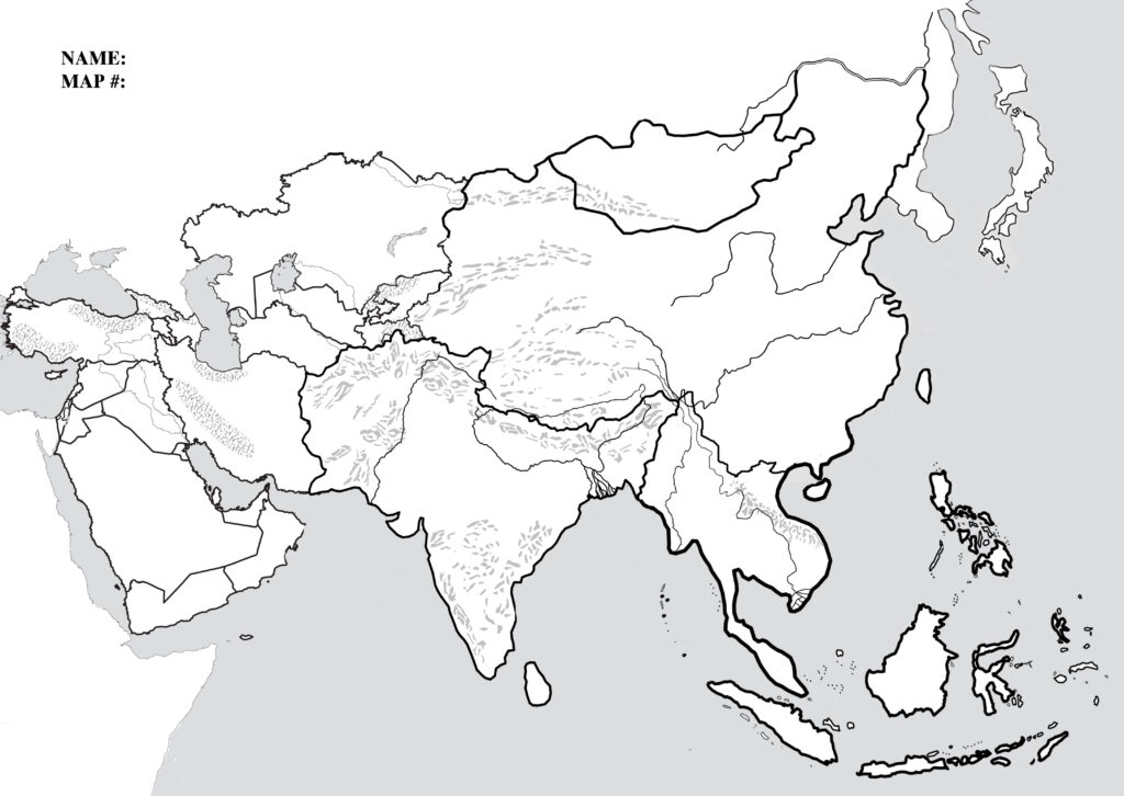 Blank East Asia Map Unit 6 And East Asia Physical Map Quiz 